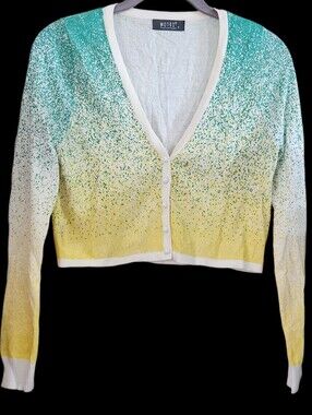 Wanko Cropped Speckled Gradient Cardigan